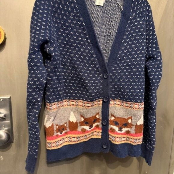 Retro Cooperative Intarsia Cool Like A Fox Fair Ilse V-Neck Cardigan - Picture 11 of 16